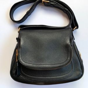 Tom Ford Jennifer Leather Shoulder Bag Black